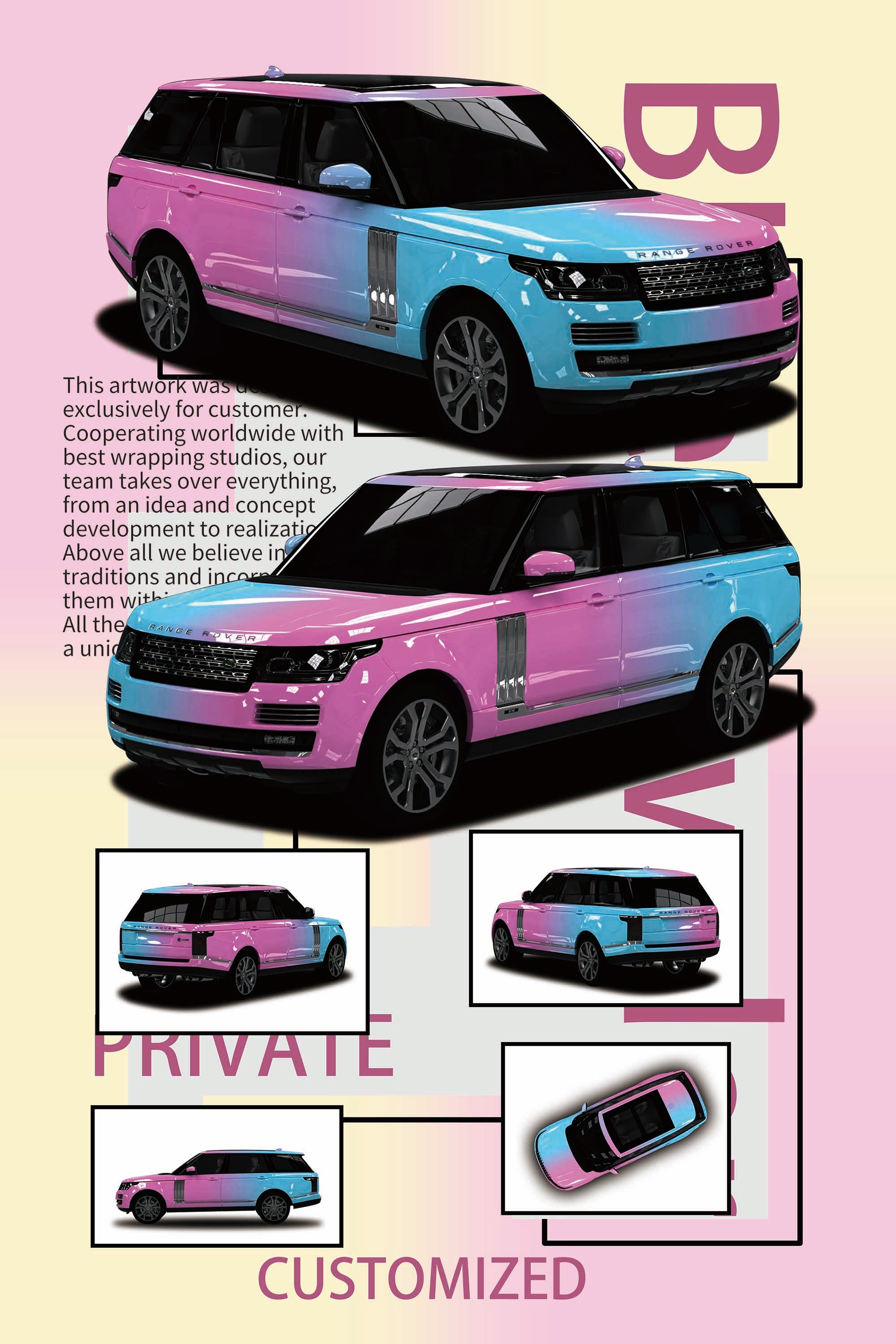 Land Rover Blue Pink Gradient – NiceWrapUSA