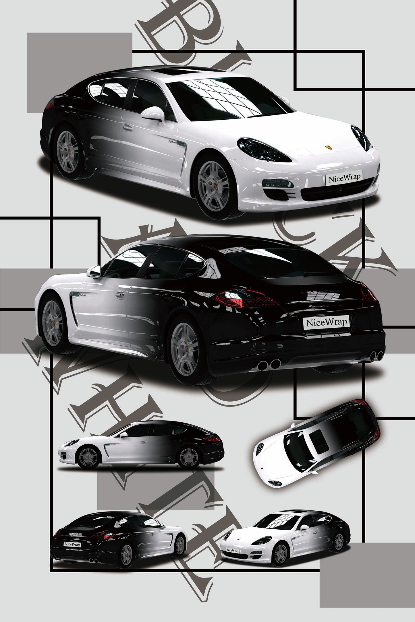 White black gradient - Porsche