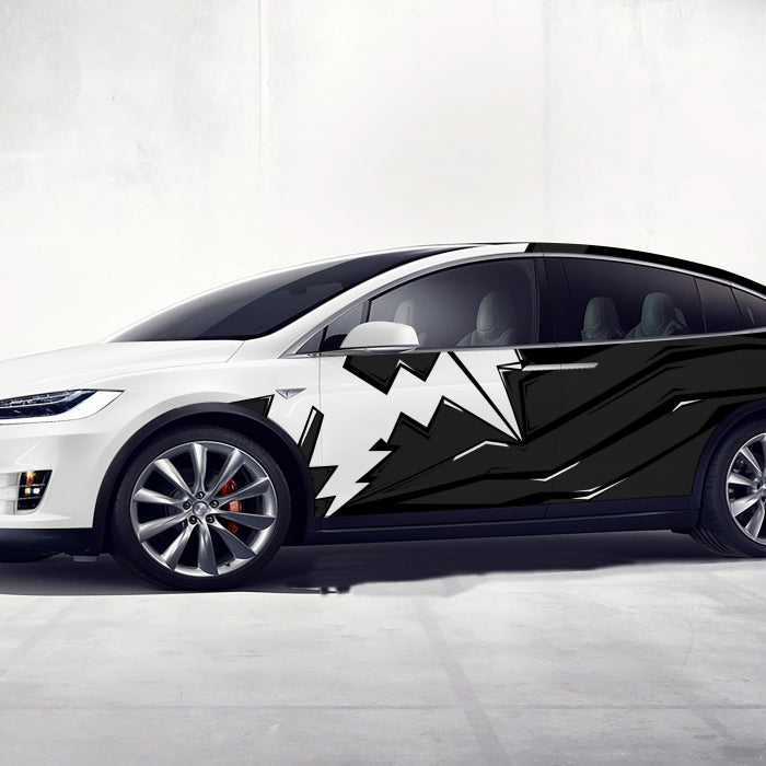 Tesla modelX black and white geometry